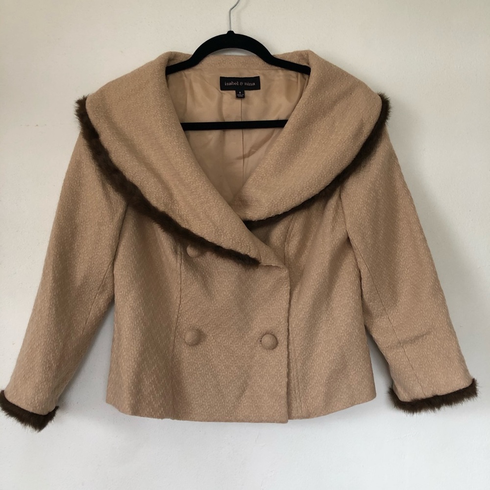Vintage Isabel and Nina blazer with faux fur trim.